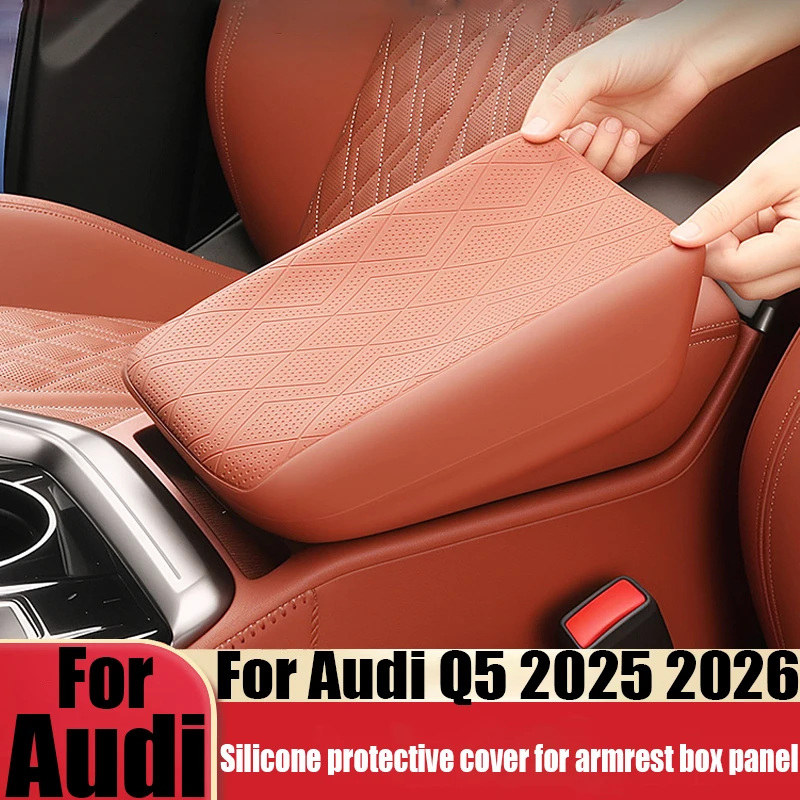 

Handrail box panel silicone protective cover car interior decoration modification accessories anti slip For Audi Q5 GU 2025 2026