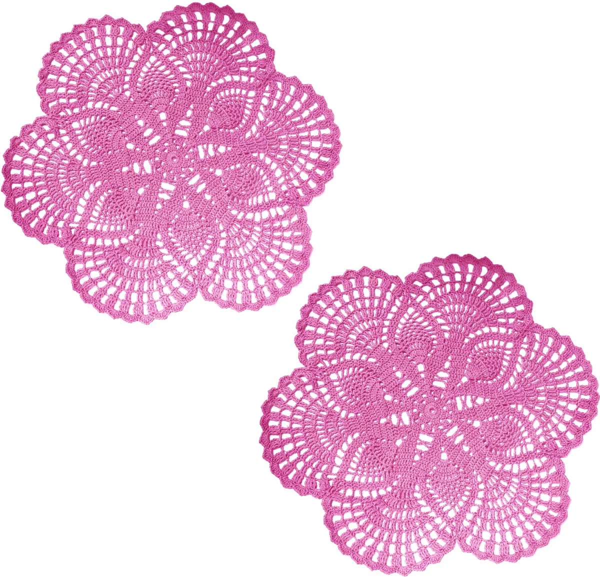 BomHCS    Flower Lace Mats Kitchen Table Doilies Set of 2 PCS Handmade Crochet Placemats Home Dinner Knife Fork Mat