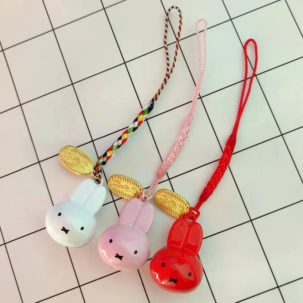 Neuer Kawaii Miffy Kleiner Glockenanhänger Cartoon-Kaninchen Japanischer Stil Geflochtenes Seil Schlüsselanhänger Taschenaccessoire Beste-Freundin-Geschenk Festival-Geschenk – Detail 14