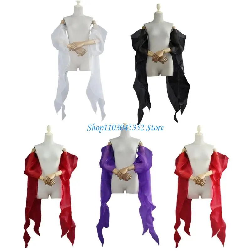 Elegant Wedding Ribbon Sleeves Seethrough Sheer Bridal Armwear Handmade Decorative Arm Coverage for Formal Occasion