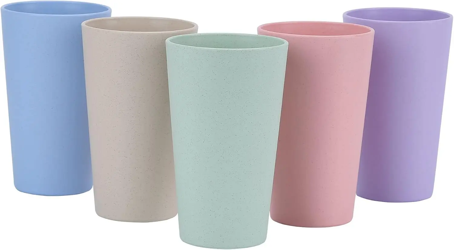 

20 oz Wheat Straw Cups Set of 5, Lightweight Unbreakable Tumbler, Dishwasher & Microwave Safe, BPA Free Eco-Friendly Drinking Glasses for Kitchen Outdoor