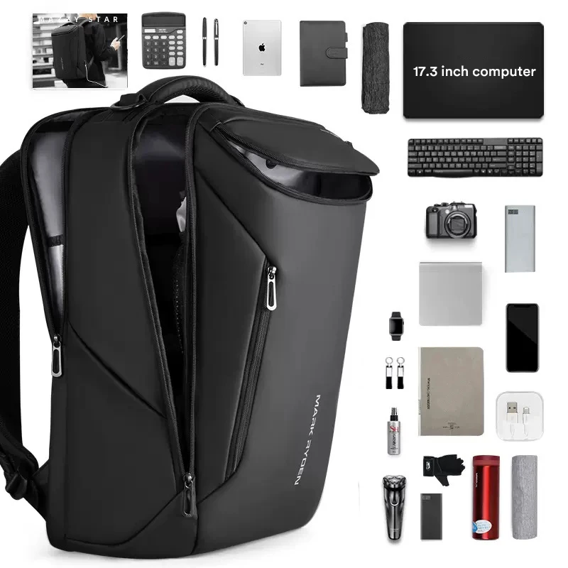 Mochila masculina de negócios de alta qualidade com porta USB multifuncional mochila para laptop para homens mochila escolar à prova d'água bolsa de computador de viagem