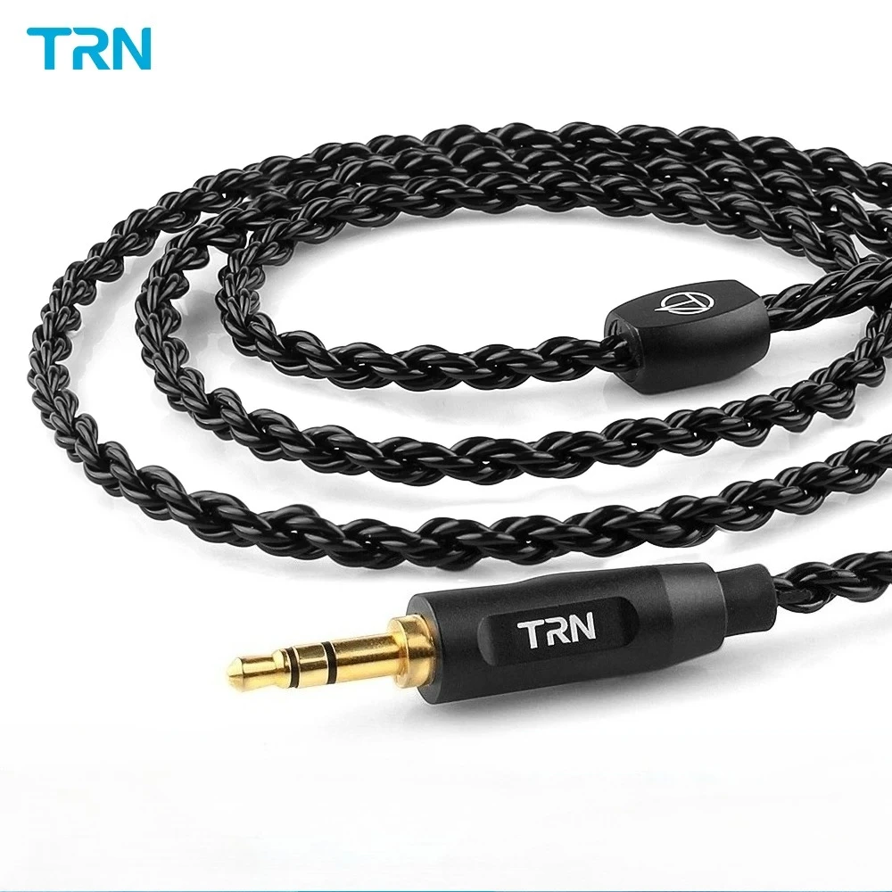 TRN 3.5mm To 0.75mm/0.78mm/MMCX/2Pin 6 Core Earphones Cable High-Purity Oxygen-Free Copper Braided IEM Upgrade Cable