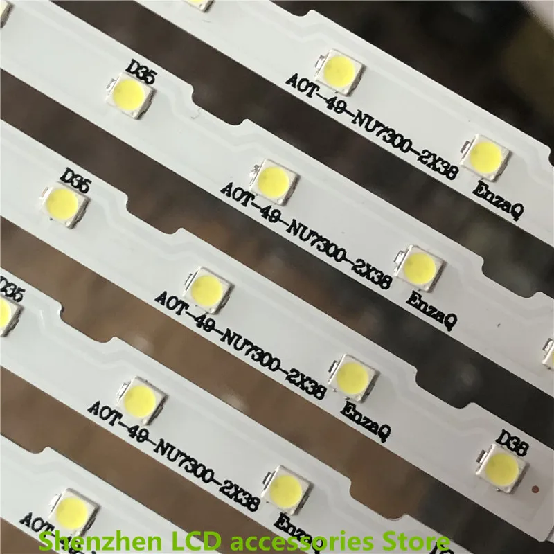 Tira de LED para iluminación trasera 38LED para Samsung 49 "TV UE49NU7140U UE49NU7100U AOT_49_NU7300_NU7100_2X38_