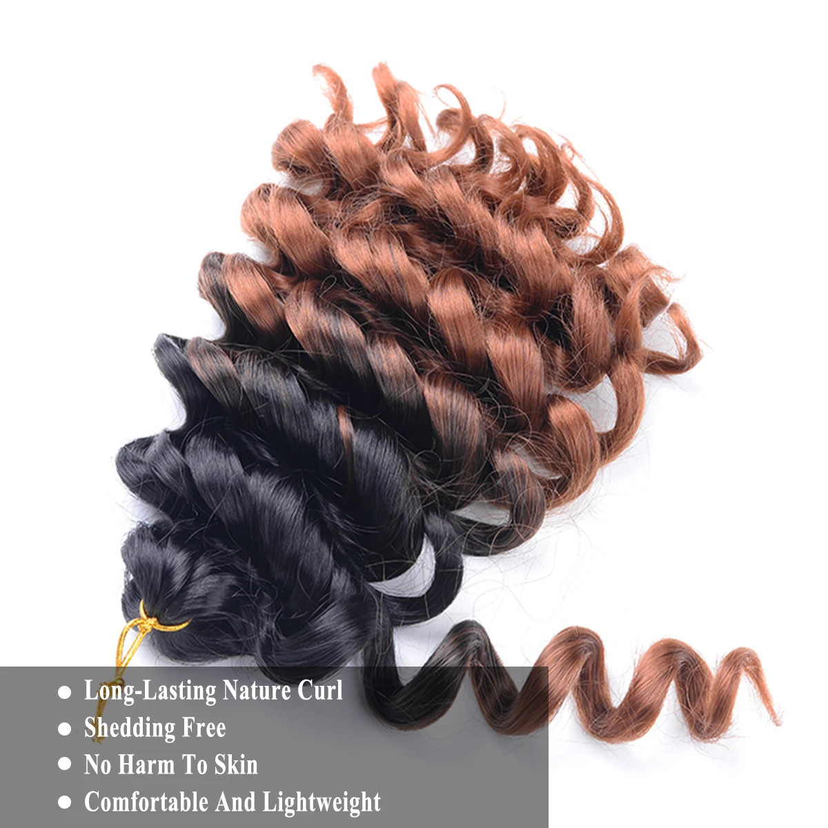 Extensions Capillaires Synthétiques Bouclées et Crépues pour Femme, Tresses Torsadées Deep Wave, au Crochet