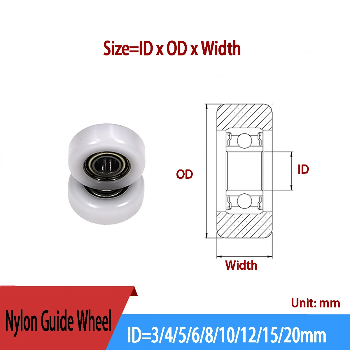POM Plastic Coated Bearing Highwear Resistance High Quality Nylon Pulley