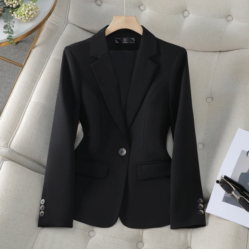 Imagem -03 - Zjyt-blazers Femininos Elegantes de um Botão Branco Jaqueta de Trabalho de Escritório Cabolsa Tamanho Grande Moda Coreana Casual Diário Feminino 2024