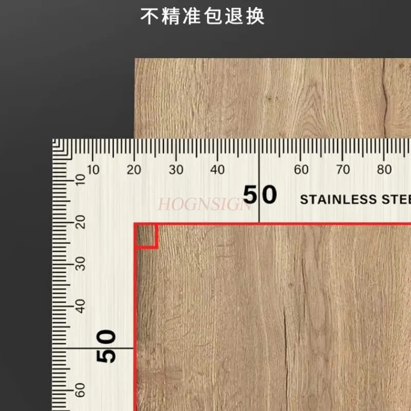 1pcs High precision square ruler, stainless steel thickened square ruler, woodworking multifunctional L-shaped angle steel ruler