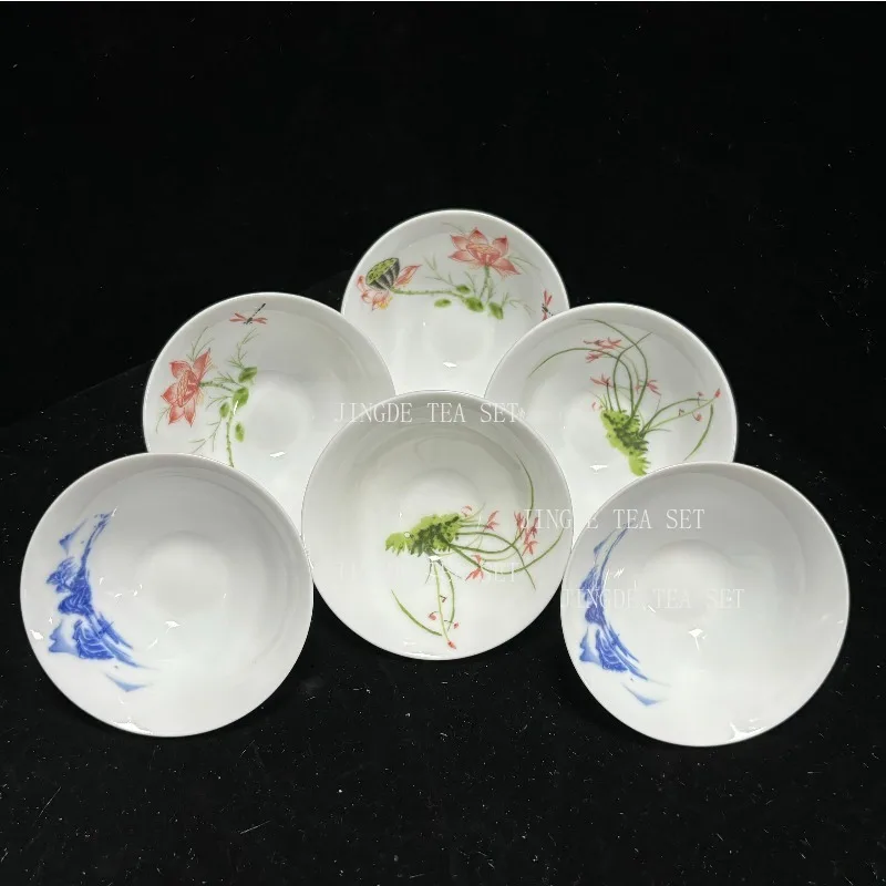 Jingdezhen Dropshipping Tea Set Hand-painted Tea Cup Puer Black Tea Tieguanyin Ceramic Small Cups Chinese Household Teaware