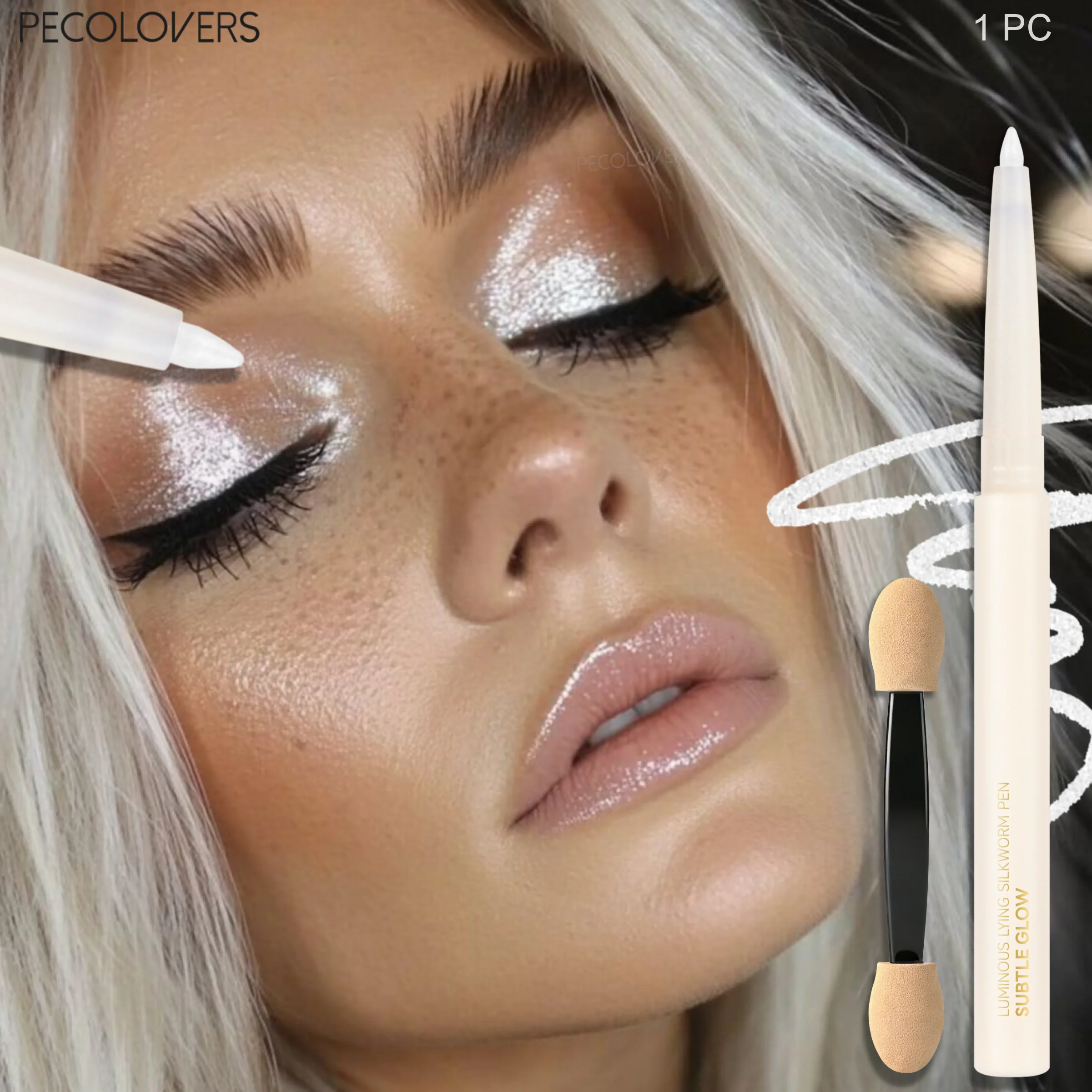 Multi-color Eye Shadow Brighten Stick Come with Free Eyeshadow Brush, Highlighter Pen Used As Eye Shadow Cheek Nose Highylighter