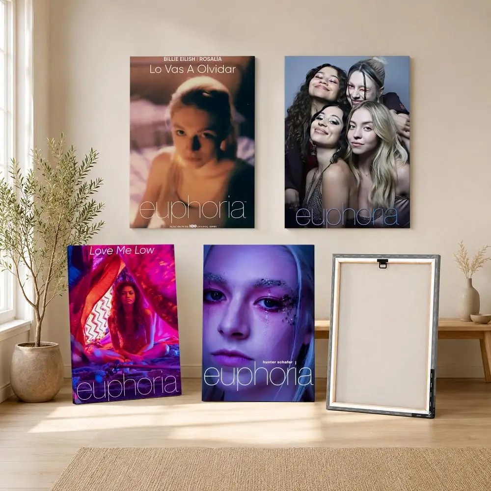 Aesthetic TV Show E-Euphoria Framed Wall Painting Canvas Art Poster with Solid Wood Frame for Living Room Home Decor - view 3