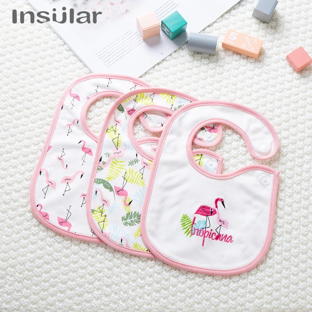 Insular Brand 3 pcs/set Baby Bibs Cotton Bandanna Bibs Infant Babador Saliva Towel Toddler Scarf For Newborn Baby Girls And Boys