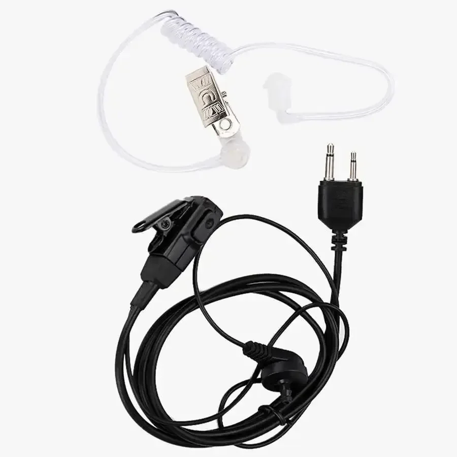 Icom 2 Pin Acoustic Tube Headset Earphone PTT MIC for Icom 2-pin Models Walkie Talkies Headphones for IC-12A(T) IC-12E IC-12GAT