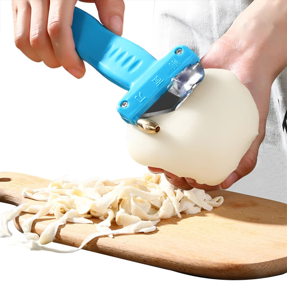 

Stainless Steel Dough Chopper Plastic Handle Blue Non-Reactive Kitchen Gadget for Noodles Making Dough Chopper