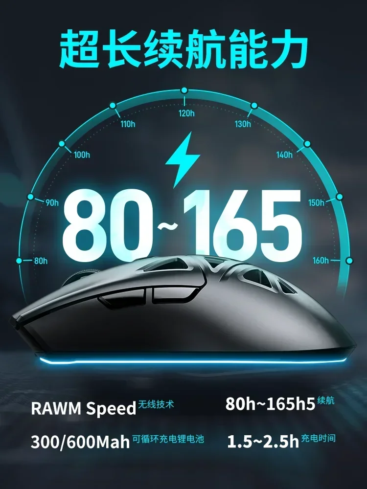 Rawm SA-ML01 Gamer Souris 3 Mode 2.4G Sans Fil Bluetooth Souris Légère 26000 ug I PAW3395 Capteur 650IPS Gaming Souris DIY Cadeaux