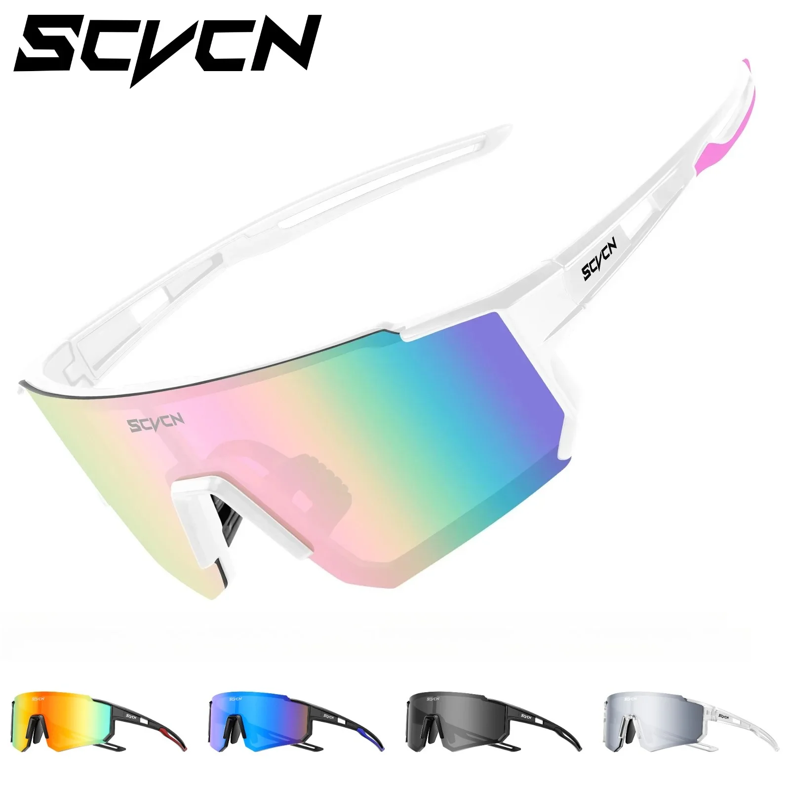 SCVCN Fashion Sunglasses for Men Sport Cycling Glasses Bike Bicycle Hiking Camping Golf UV400 Protection Glasses Women Baseball