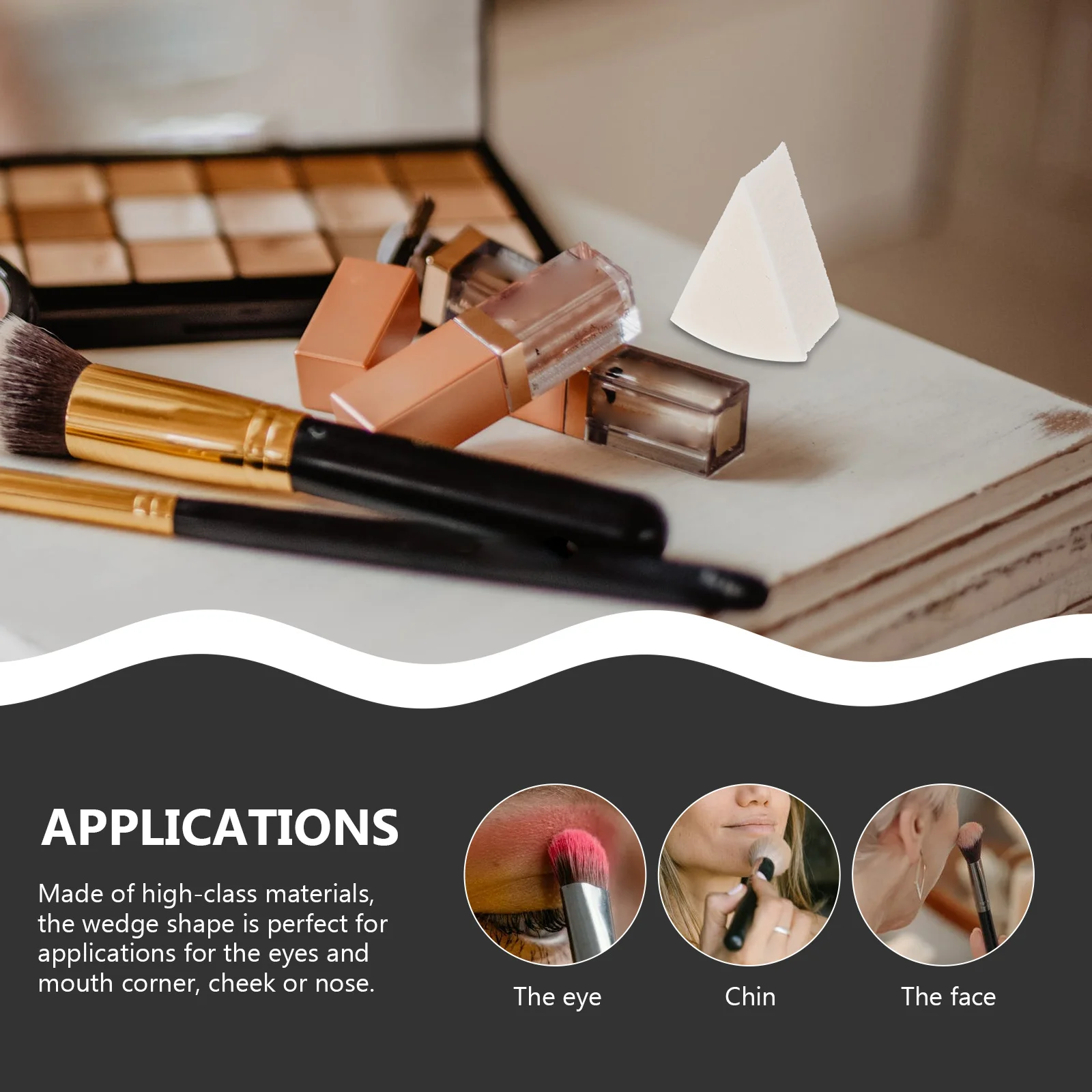 NOLITOY 2 Sets Triangular Sponge Puff White Makeup Beauty Tool