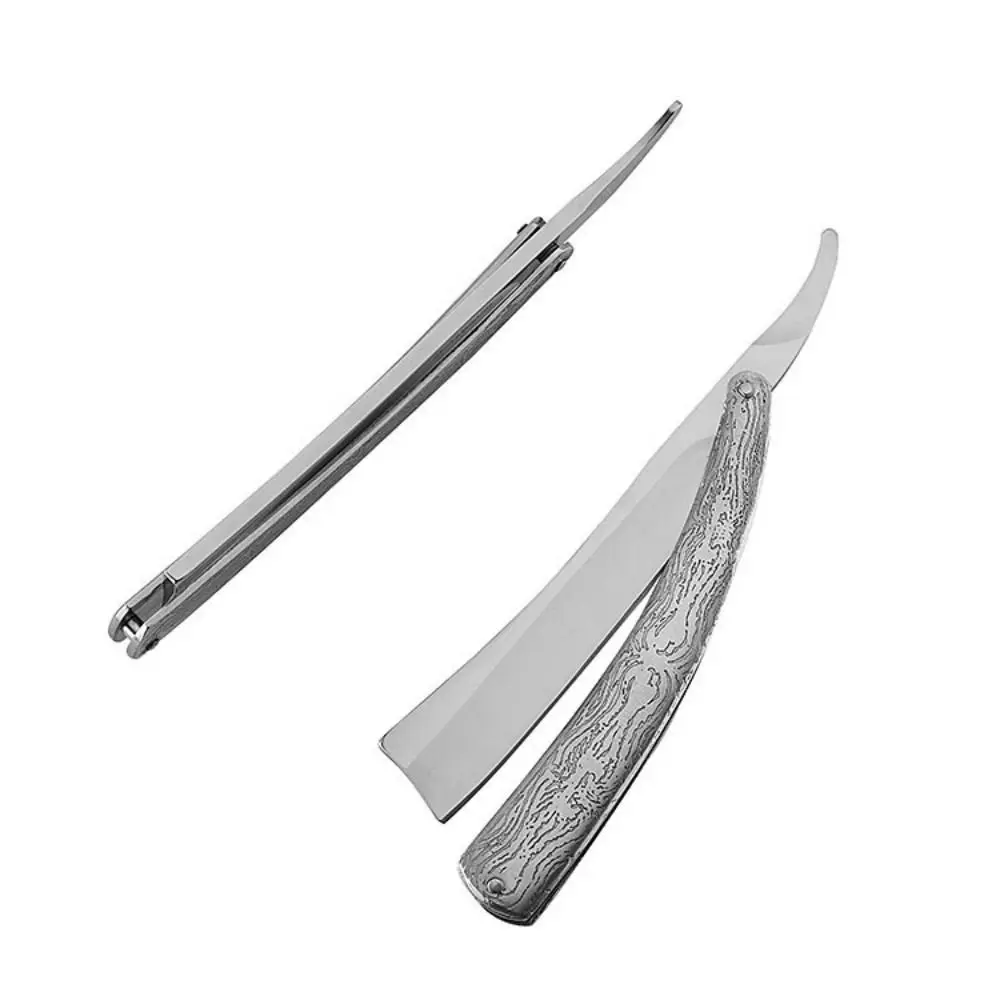 Stainless Steel Straight Razor Folding Manual Straight Blades Shaver Heavy Tactile Handle Easy To Use Manual Shavers Home