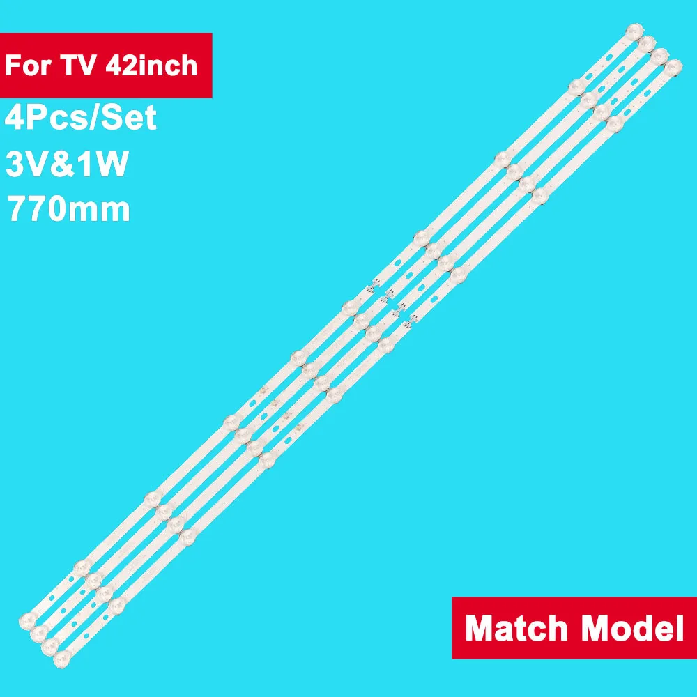 4Pcs/set 770mm led backlight bar for 42inch 10led CY-42-4X10-0427 8D42-DNDL-M7410C NPB12D770103BL041-001H 0842C4X10-770-M15