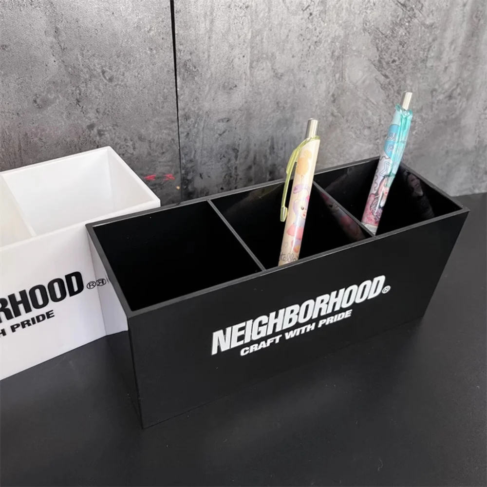 nbhd trendy storage box desktop organizer stationery and sundry classification plastic multifunctional storage pen holder custom