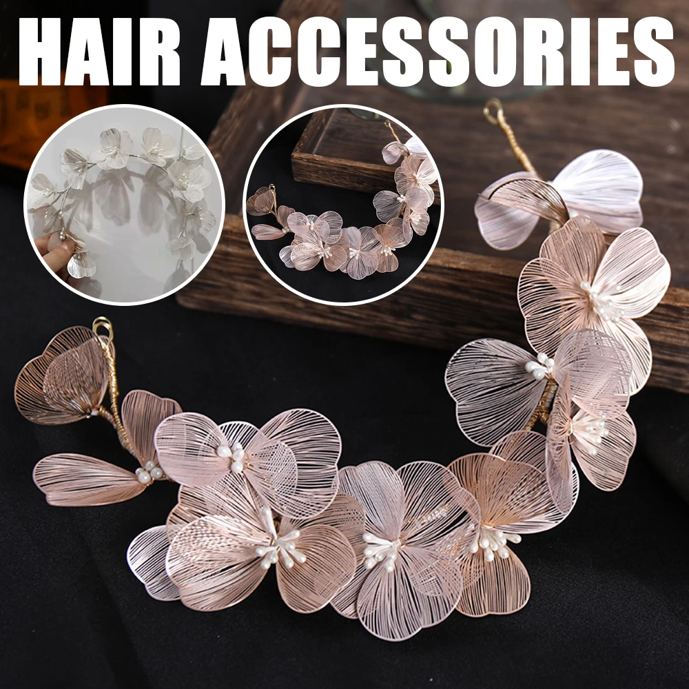 Big Flower Headbands Women Girls Hairbands Bride Wedding Hair Jewelry Accessories Bridesmaid Headdress Headwear Headpieces