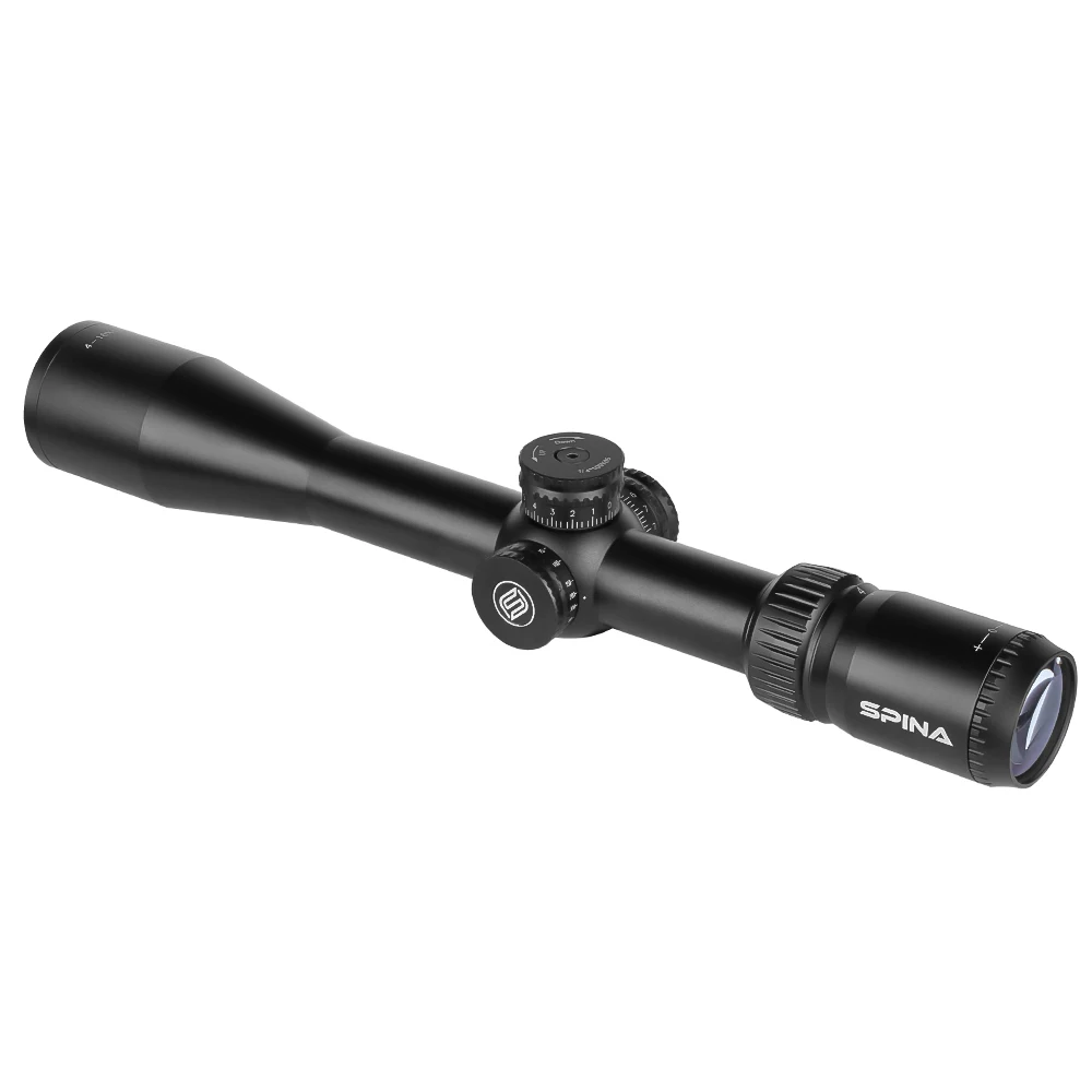 SPINA OPTICS HD 4-16x44 Long Eye Relief Hunting Tactical BDC Etched Glass Reticle Side Parallax Riflescope Sight .5.56.308etc