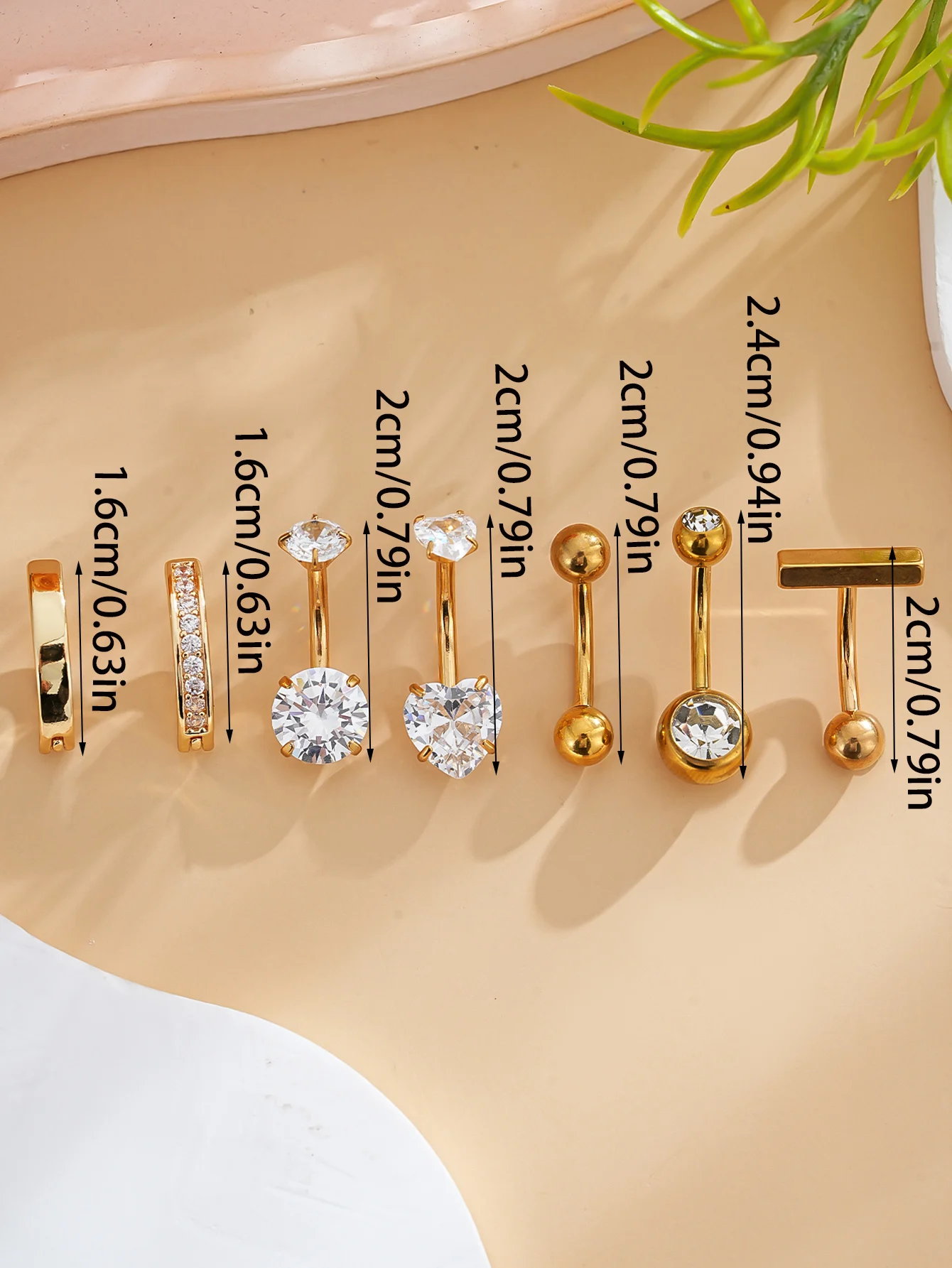 3-8 Stück/Set Gemischte Bauchnabelpiercing-Sets Lange Hängende Gebogene Bauchnabelringe Nombril Ombligo Damen 14G Schmetterling Bauchnabelpiercings – Detail 10