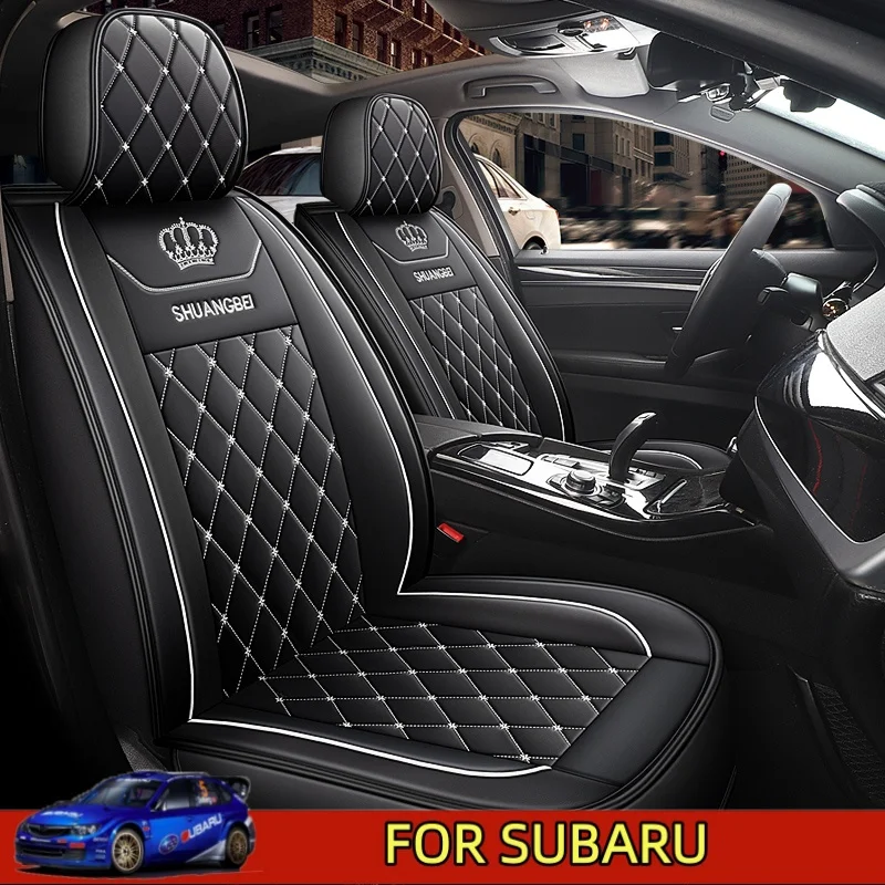 

FOR SUBARU Car seat cover waterproof artificial leather high-end crown embroidery full wear-resistant wrap seat cover