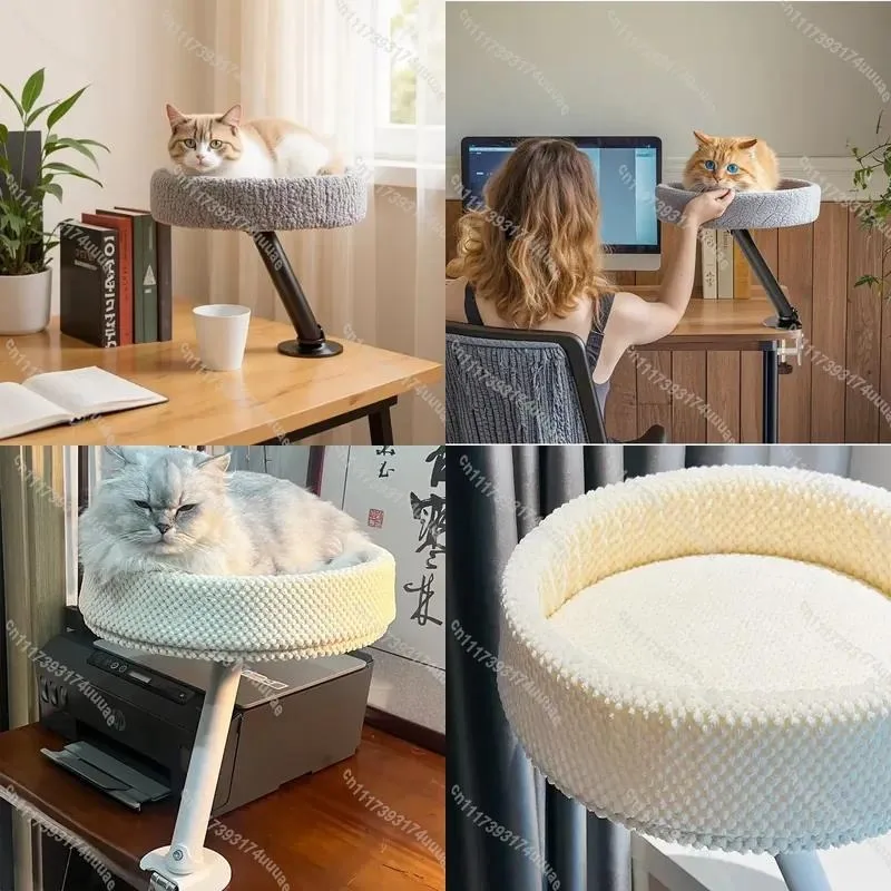 For Suspended Cat Bed Desktop Hammock Office Table Climbing Shelf Space Saving Pet Furniture Small Cats Kittens