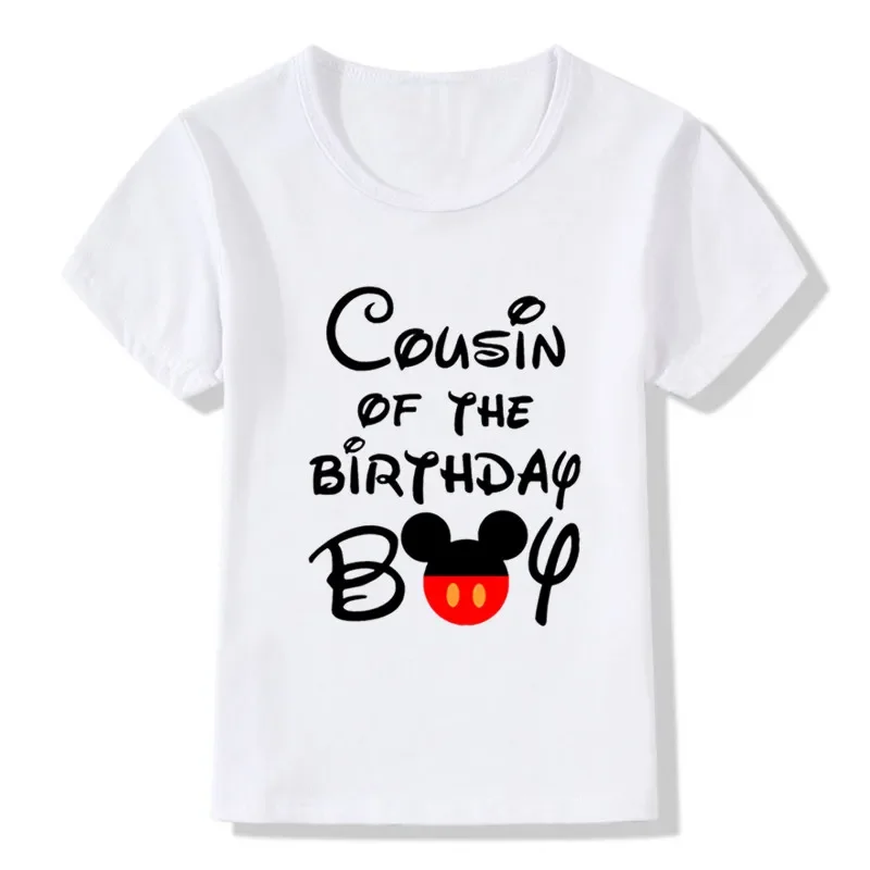 Roupas de casamento para aniversário, Tema dos desenhos animados Mouse, Família olhar T-shirt, Roupas de festa, Pai, Mãe, Filha, Filho, Menino,