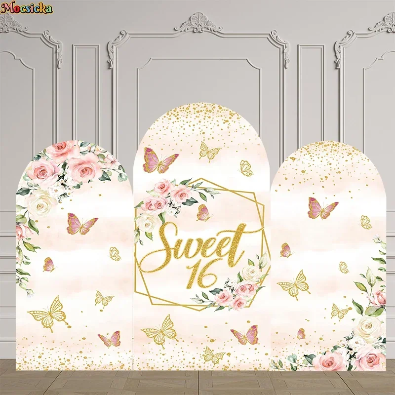 Mocsicka Spring Arch Photography Backdrop Sweet Happy Birthday Party Floral Scale Background Decor Cake Smash Photo Studio Props