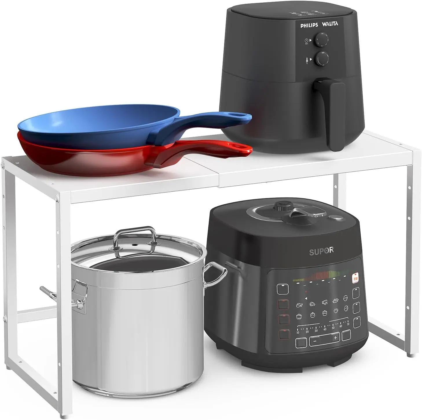 

Разборные кухонные стеллажи для хранения, металлические полки повышенной прочности (до 50 кг) и системы хранения для мелкой бытовой техники, регулируемые.