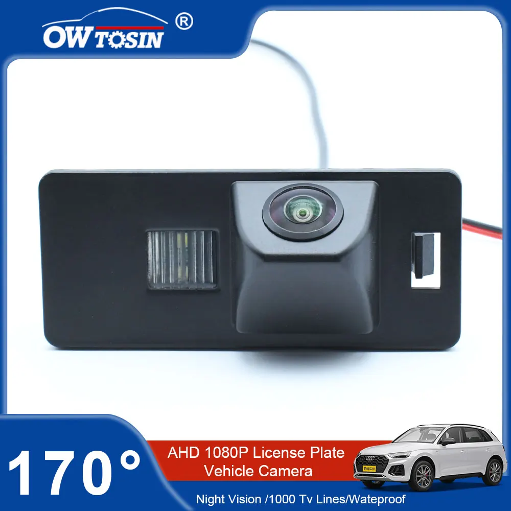 

170°AHD 1080P Fisheye Car License Plate Rear View Vehicle Camera For Audi Q5 8R 2012 2013 2014 2015 2016 2017 Reverse Monitor