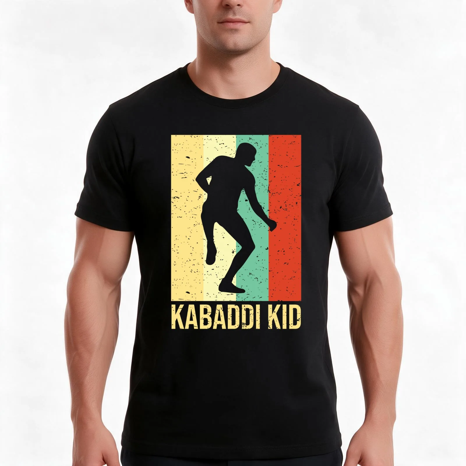 Kabaddi or Kabadi Player Indian Sports T-Shirt, Summer Casual Cotton Tee, Oversized Streetwear Tops, Vintage Graphic Print