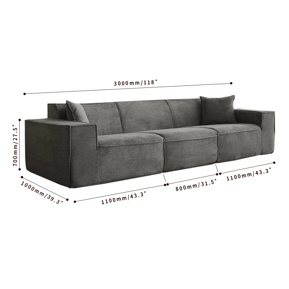 Modular Simple Style Farmhouse Design Compressed Sofa for Villa Gym Basement Living Room Comfortable Sponge Filling Material