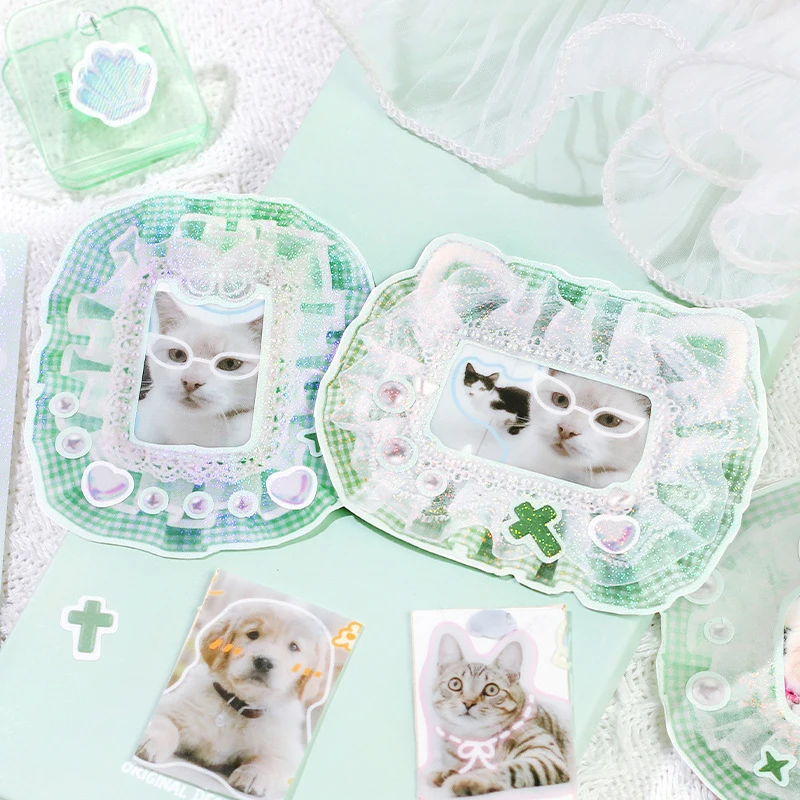 4Pcs/lot Sweet Lace Trim Decorative Stickers Forest Fresh Style Journal DIY Collage Layering Props