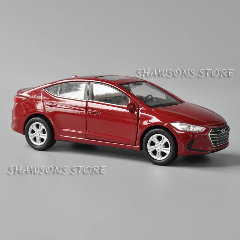 Welly 1:36 Scale Diecast Metal Model Car Toy Hyundai Elantra Pull Back Miniature Replica Collectible