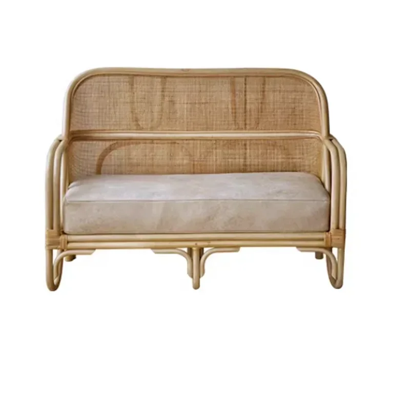 Volles Rattan-Gewebe-Sofa, modernes, einfaches, modisches Rattan-Freizeit-Sofa für das kleines Wohnzimmer