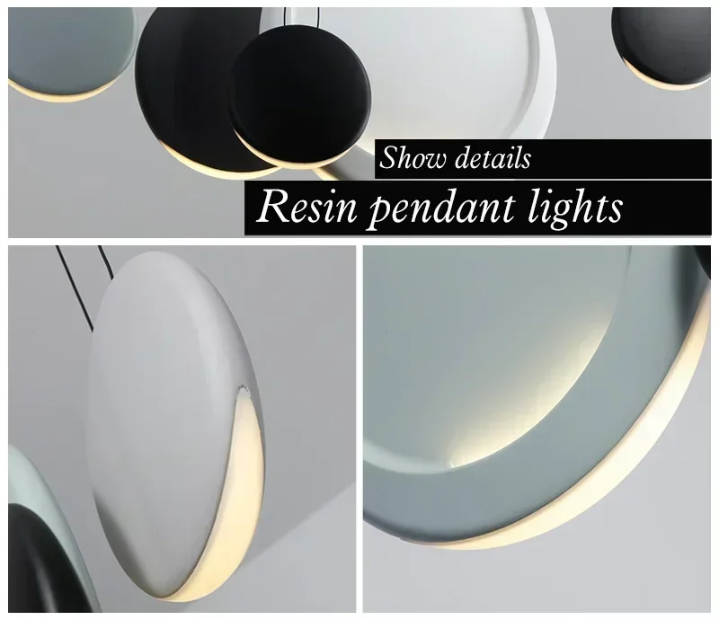 Scandinavian Minimalist Moon Lamp Crescent Pendant Chandelier for Dining Room Coffee Shop Bar Kitchen Island Lighting
