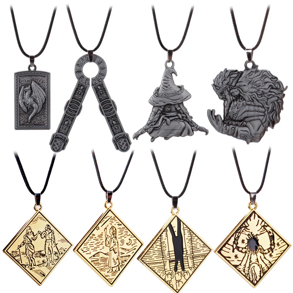 Vintage Elden Ranni Drachen Talisman Anhänger Halskette für Männer Frauen Starga zer Prothese Erbstück Halsketten Fans Cosplay Schmuck