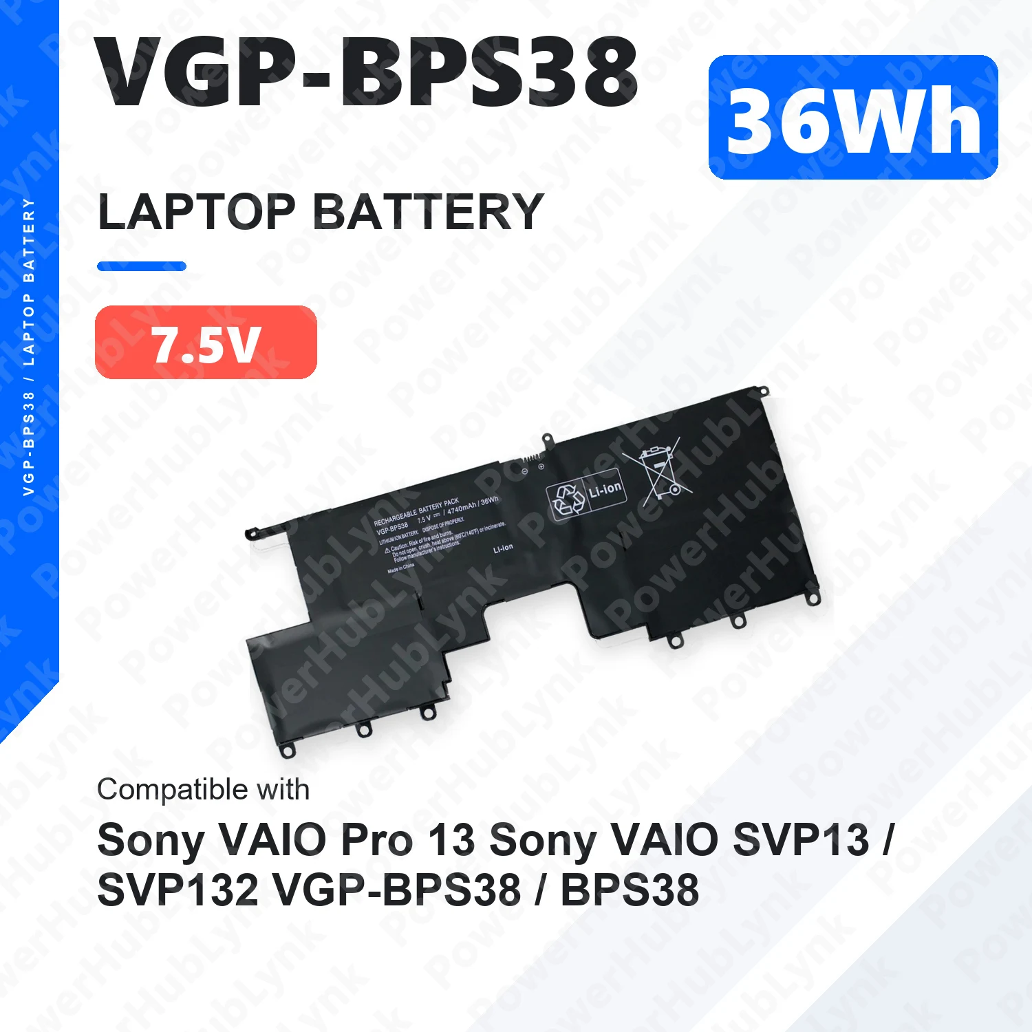 VGP-BPS38 7.5V 36Wh Laptop Battery For Sony VAIO Pro13 SVP13 SVP132 SVP1321BPXB SVP132A1CM Pro11 SVP1322 BPS38