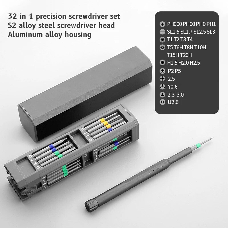  32/43/46 in 1 Precision Screwdriver Set Multifunctional Hand Repair Tool Magnetic Torx Phillips Bits for iPhone Camera Glasses 
