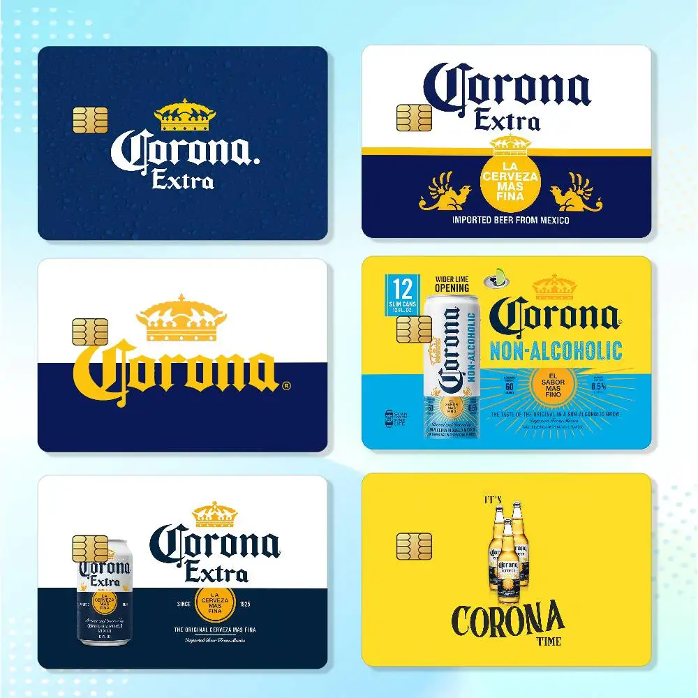 Fahion C-Corona E-Extra Beer Credit Skin Cover Card Stickers 4PCS Film Bus Pass Front Decoration Bank Debit Waterproof