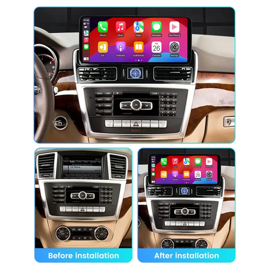 For Mercedes Benz ML GL GLE GLS W166 X166 2012-2019 Car Radio Multimedia Video Player Navigation GPS Android 14 CPU No 2din dvd