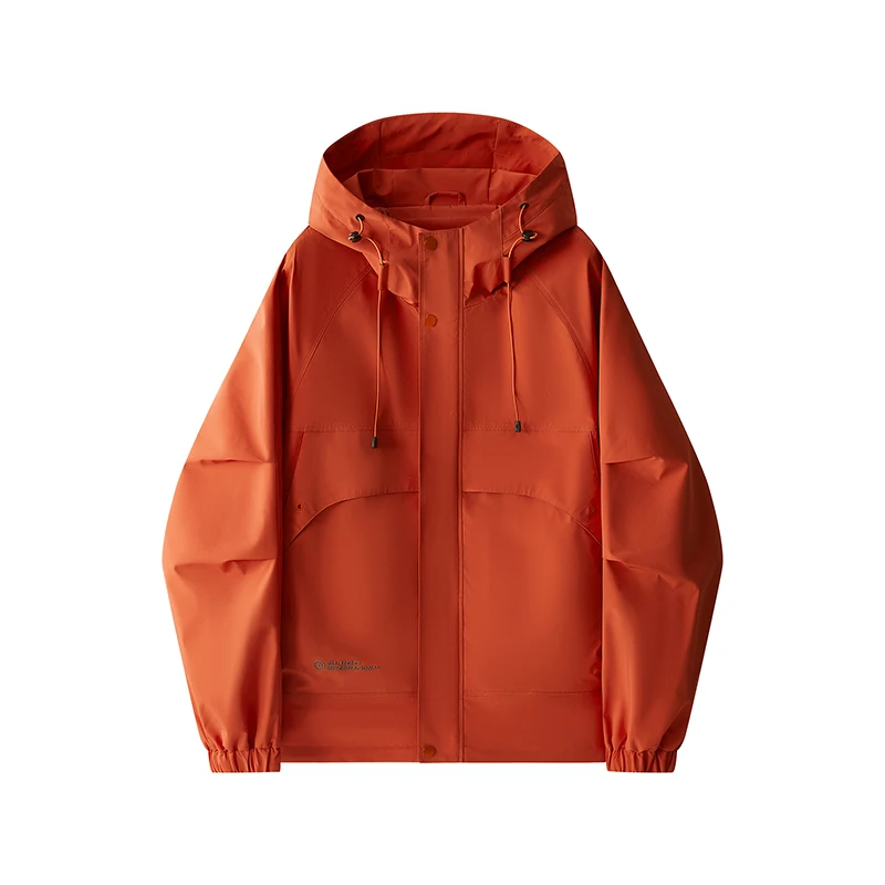 

Fashion with Hood Hiking Jacket Coats for Men Outdoor Trekking Windbreaker Solid Color Zipper Male Clothes Spring Autumn Casual