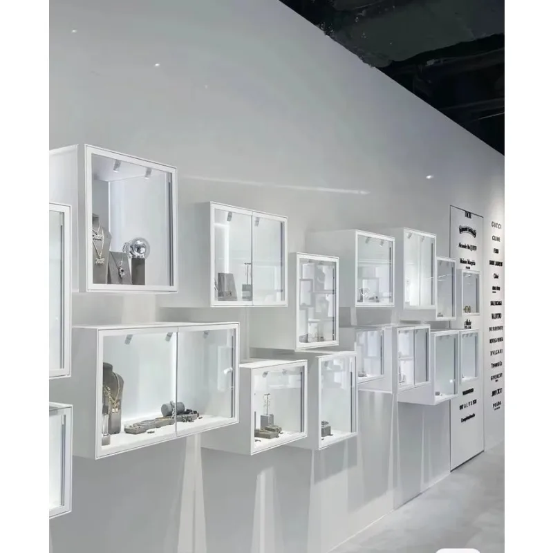 أزياء صغيرة LED الإضاءة عرض موقف خزانة الحائط عرض للمجوهرات ووتش العطور صور حقيبة لعبة #2