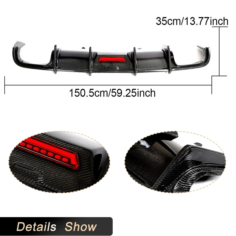 Carbon Fiber Rear Diffuser Lip for Audi A4 B9 Sline S4 Sedan Sport Standard Bumper 2017-2019 Rear Diffuser Lip Spoiler