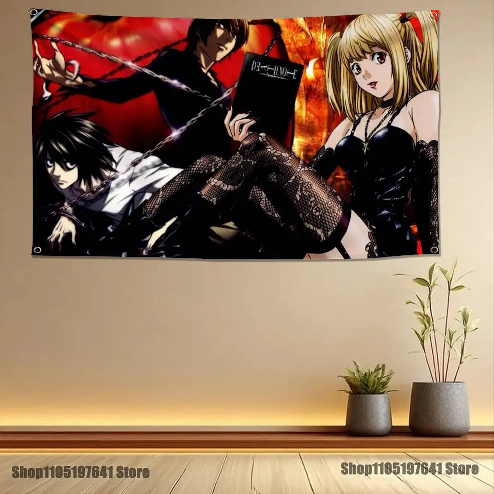 Misa D-Death N-Note Flag Tapestry Banner For Bedroom Outdoor Living Room Restaurant Bar Wall Decor