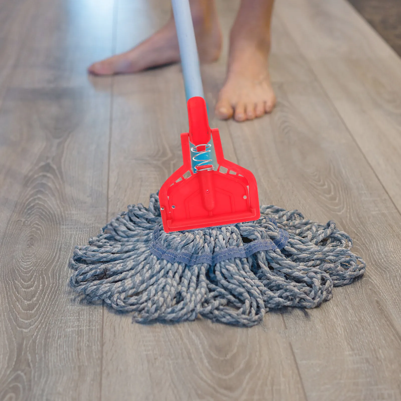 Detachable Mop Head Clamp Plastic Spring Mechanism Secure Hold Easy Install Remove Replacement for All Floor Mops Heavy Duty Mop