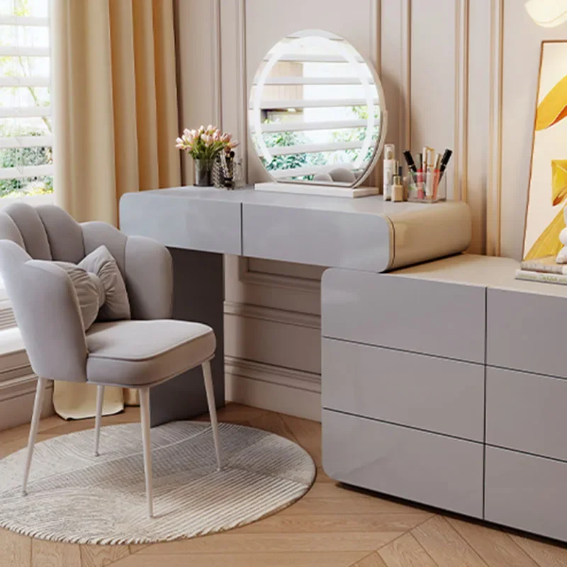 Mirror Dressing Table Makeup Vanity Bedroom Storage Computer Desks Console Coffee Organizer Bureau Coiffeuse Room Furniture